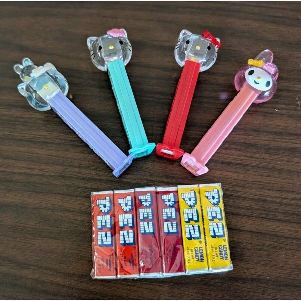 Sanrio Hello Kitty & My Melody PEZ Dispensers Lot of 4 w/ Candy Refills New